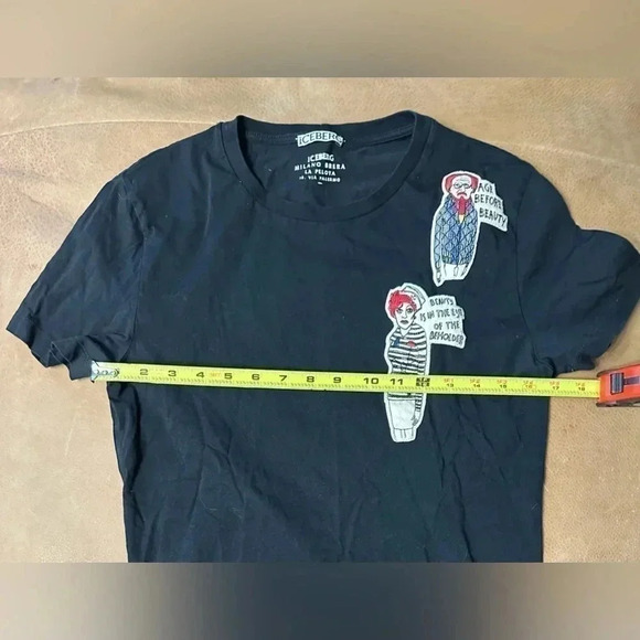 RARE Women’s Size Small ICEBERG Tee Black With Embroidered Detail - Picture 8 of 9